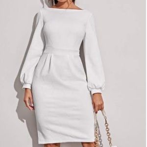 White midi dress